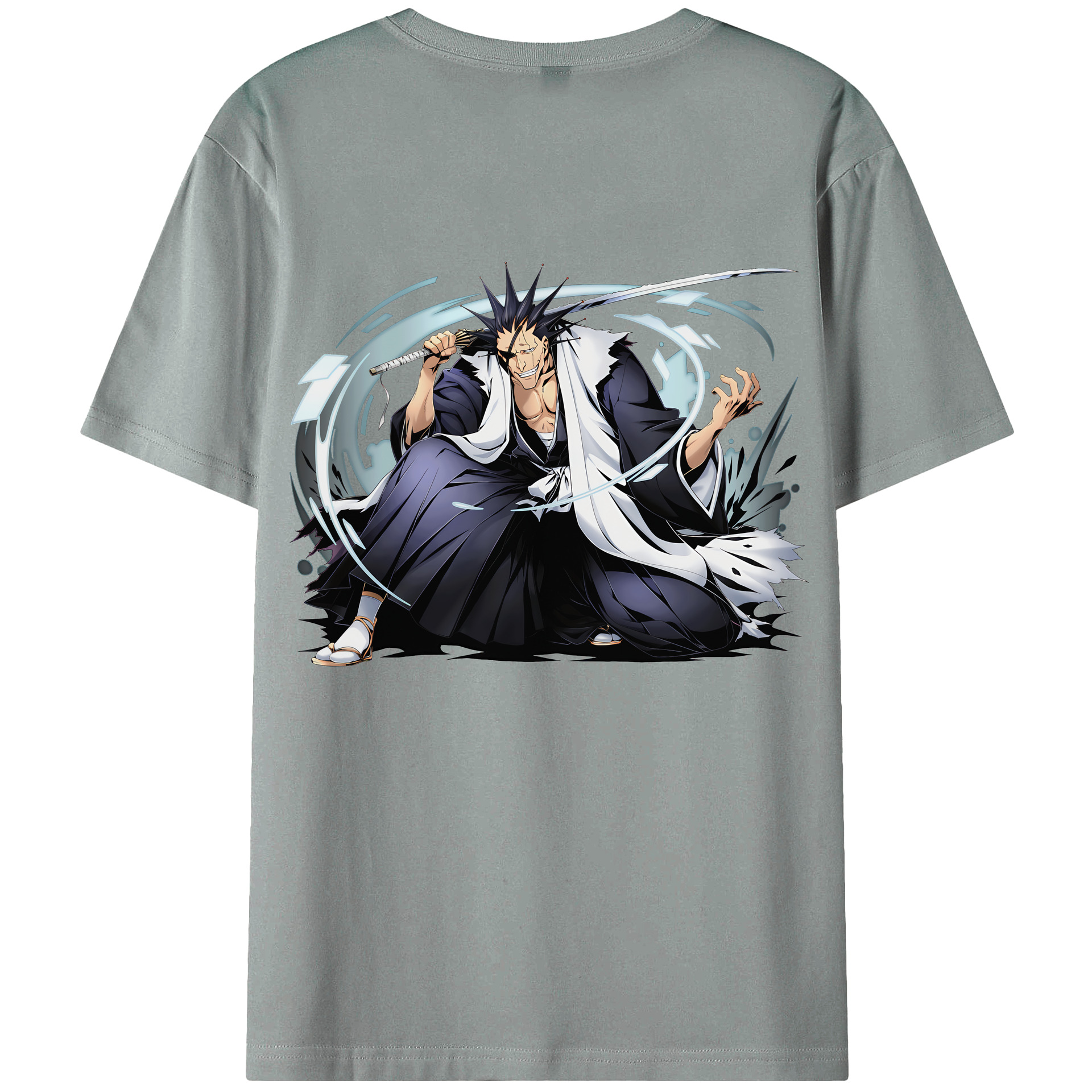 （画像用） ブリーチ ざらき けんぱち BLEACH Zaraki Kenpachi 綿100％ メンズ半袖Tシャツ（バックプリント） 通気性